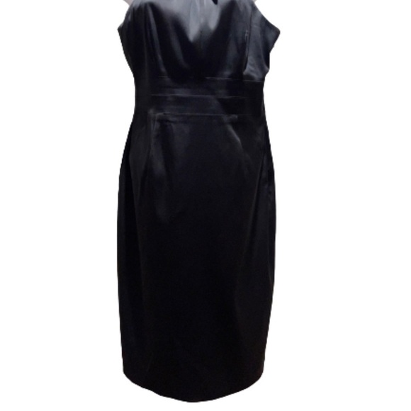 NWOT Donna Ricco Black Sequin Strap Satin Cocktail Dress - Picture 4 of 8